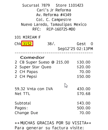 Ejemplo: Ubicación del CHK